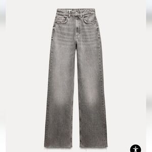 Zara Full Length TRF Wide Leg Jeans